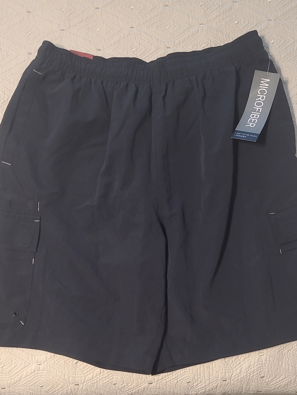 Haggar Black Microfiber Cargo Shorts Size L